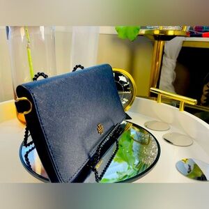 “HOST PICK” Tori Burch Blue Leather Wallet